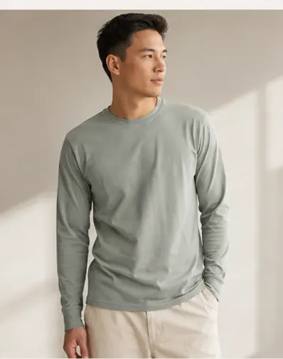 Økologisk langærmet t-shirt